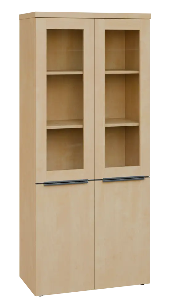 SIN 5 - 8DS kancelářská skříň, 4-dveřová/prosklená, 1820x800x400, bříza světlá